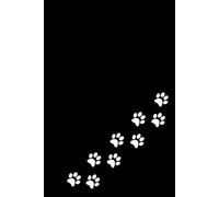Kitty Notebook with Cat-Patterned Pages - Black Cover with White Paws: Beautiful Gift Notebook Journal for Friends and Family, Teens and Adults, School Booklet