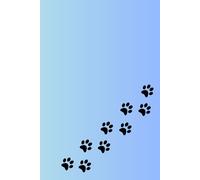 Kitty Notebook with Cat-Patterned Pages - Blue Cover with Black Paws: Beautiful Gift Notebook Journal for Friends and Family, Teens and Adults, School Booklet