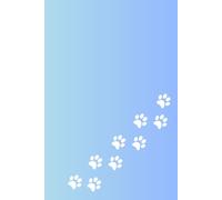 Kitty Notebook with Cat-Patterned Pages - Blue Cover with White Paws: Beautiful Gift Notebook Journal for Friends and Family, Teens and Adults, School Booklet