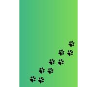 Kitty Notebook with Cat-Patterned Pages - Green Front Blue Back Color Cover with Black Paws: Beautiful Gift Notebook Journal for Friends and Family, Teens and Adults, School Booklet