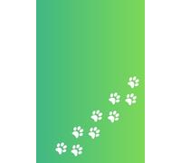 Kitty Notebook with Cat-Patterned Pages - Green Front Blue Back Color Cover with White Paws: Beautiful Gift Notebook Journal for Friends and Family, Teens and Adults, School Booklet