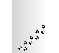 Kitty Notebook with Cat-Patterned Pages - Grey Cover with Black Paws: Beautiful Gift Notebook Journal for Friends and Family, Teens and Adults, School Booklet