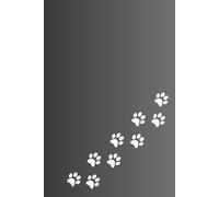 Kitty Notebook with Cat-Patterned Pages - Grey Cover with White Paws: Beautiful Gift Notebook Journal for Friends and Family, Teens and Adults, School Booklet