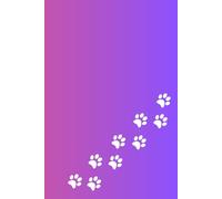 Kitty Notebook with Cat-Patterned Pages - Purple Fron Pinky Back Color Cover with White Paws: Beautiful Gift Notebook Journal for Friends and Family, Teens and Adults, School Booklet
