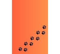 Kitty Notebook with Cat-Patterned Pages - Sunset Color Cover with Black Paws: Beautiful Gift Notebook Journal for Friends and Family, Teens and Adults, School Booklet