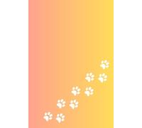 Kitty Notebook with Cat-Patterned Pages - Yellow Front Pink Back Cover with White Paws: Beautiful Gift Notebook Journal for Friends and Family, Teens and Adults, School Booklet