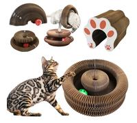 Kitty Spin Griffoir - Juguete interactivo modular para gatos, plegable con bola de campana, túnel 3 en 1 antiestrés, que estimula el instinto de caza y protege los muebles (garra)