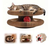 Kitty Spin Rascador Interactivo para Gatos, 3 en 1 Juguetes para Gatos, Kittyspin Juguete Gato, Hecho de Cartón Duradero en Forma de Panal, Magic Cat Scratching Spin con Bolas de Campana (1 Caja)