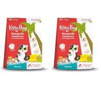 KittyBay - Meowtini - Arena para Gatos Eco aglomerante y sin Polvo, Blanco yuca, 10 litros (Paquete de 2)