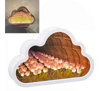 KituT Forever Cloud Mirror Tulips, Lámpara de tulipán Espejo de Nube, Luces de Nube, luz Nocturna Hecha a Mano Cloud Tulip Mirror Night Ligh