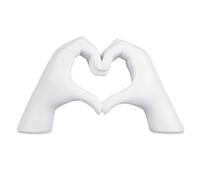 Kityemo Escultura Blanca de Manos Corazón en Resina - Decoración Nórdica para Mueble TV, Estilo Minimalista para Salón, Arte de Pared Regalable (Cumpleaños y Casa Nueva)