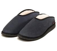 kitz-pichler Pantuflas de piel de cordero Fátima para hombre y mujer | Pantuflas con forro de piel de cordero genuino | Pantuflas cálidas de piel de cordero - pedir una talla más grande, azul marino