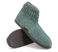 kitz-pichler Zapatillas de casa Ötz - Zapatillas altas para hombre y mujer | de pura lana de Schur-suela de fieltro - zapatos de tela cerrada, Oceangreen, 40 EU