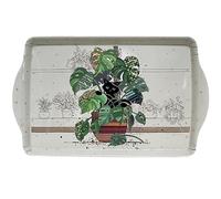 KIUB - Bandeja grande de melamina con gatos, diseño de gato escondido en una planta, tamaño 24 x 38 cm (9 x 15 pulgadas)