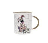 KIUB Taza con animales de granja, bosques y montañas, diseño de perro agradable, material porcelana fina, capacidad 320 ml
