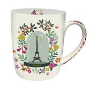 KIUB Taza de porcelana redondeada Paris Tour Eiffel con diseño de París de t'adore, altura 10 cm, capacidad 340 ml, caja a juego