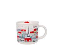 KIUB - Taza espresso con diseño de París Torre Eiffel con techos de París - porcelana fina y altura 7,5 cm