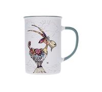 Kiub - Taza grande con animales (360 ml, diseño de bouquetin en la parte superior de su montaña)