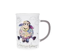 KIUB - Taza grande con animales, diseño de oveja corta, material porcelana fina, capacidad 360 ml