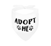 KIUEZIR 1 bandana para perros pequeños, medianos y grandes, material de tela suave y estampado "Adopt Me", pañuelo triangular ajustable, bonitos accesorios y trajes para mascotas para la mayoría de