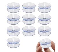 Kiuiom 10 Piezas Ventosas De Doble Cara Transparentes,Ventosa De Plástico Para Cristales,Ventosa Cristal Mesa Antideslizante de PVC,para Exterior,Cocina,Baño,Espejo,Mesa de Vidrio,Decoración