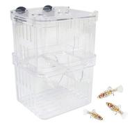 Kiuiom Caja De Cría De Peces,Incubadora De Doble Capa Tanque De Acuario,Caja De Aislamiento Flotante De Acrílico para Criar Peces,Divisor De Contenedor con Ventosas,para Recuperación De Lesiones
