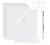Kiuiom Diamond Painting Papel de Separación,Papel Antiadherente de Doble Cara,Reutilizable,Impermeable,para Bordado Diamante150 Piezas,10x15cm,1 Cuchillo de Talla,5 Hoja Repuesto,1 Rasqueta