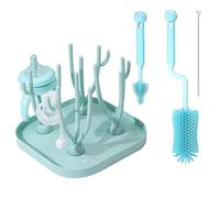 Kiuiom Escurridor y Cepillo De Biberón De Silicona,Escurre Biberones,Seca Biberones,Kit Viaje Escurridor de Biberon,Limpia Botellas para Bebé,Botella Tendedero