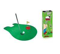 Kiuiom Funny Potty Putter,Mini-Golf para Baño,Juegos de Golf para Inodoro,WC Juego de Golf con Palo,2 Pelotas y Colgador para Puerta,Un Regalo Divertido para el Inodoro Que es Adecuado para Regalar
