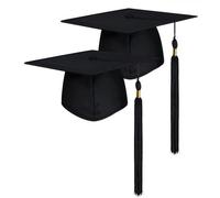 Kiuiom Graduacion Birrete,Birrete Graduacion Adulto Ajustable,Bachelor Hat,Sombrero de Doctorado Unisex,2PCS Sombrero de Graduación para Graduaciones de Graduación,Universidad Graduados,Negro