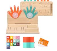 Kiuiom Herramienta Educativa Aprender a Contar,Juguete Matemático Montessori de Madera,Juguete Educativo para Aprender los Números,Contando Juego de Aprendizaje,Regalo para Preescolares Niños Niñas