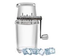 Kiuiom Picadora De Hielo De Uso Manual,Máquina Picadora De Hielo Afeitado,Triturador De Hielos con Tapa De Seguridad,Trituradora De Hielo Manivela Portátil,Cuchillas De Acero Inoxidable,Transparente