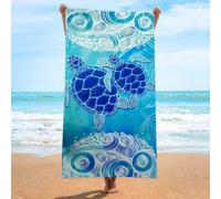 Kiuiom Toallas Playa de Secado RáPido Ultraligera PortáTil,Manta de Playa para Mujer,Toalla de BañO Sin Arena para Piscina,Deporte,Viajes,Yoga,Camping,Microfibra,Diseño de Tortuga,180x80cm
