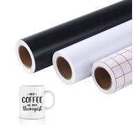 Kiuiom Vinilo Termoadhesivo Textil,Papel Transfer Fácil de Cortar,Vinilos Permanente y Transferencia,Rollo de Vinilo Adhesivo,Apto para DIY Camisetas y Más Telas,3 Rollos,30.5 x 300 cm