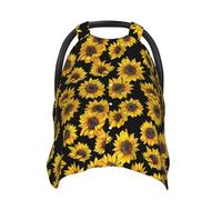 KiuLoam Toldo de asiento de coche de girasol, color negro, para lactancia, bufanda de lactancia materna, funda de asiento de coche para bebés, niños y niñas