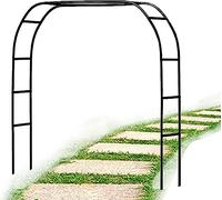 KIUYTQQ Arco de jardín metálico de 3,5 m de Ancho, Resistente a la Intemperie, Arco de Rosas, Marco para Arco de Boda, decoración de entradas de jardín, Color Negro.