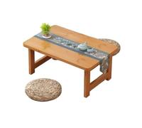 KIUYTQQ Mesa Plegable de Madera, Asiento bajo de Estilo japonés para Comer y meditar, Koji de bambú portátil para Sala de Estar, pequeño Soporte para té Que Ahorra Espacio