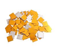 Kivivaka 100 pegatinas de espejo de cristal de 20 x 20 mm, bola de discoteca, decoración de pared y proyectos de manualidades, plata/dorado/rojo/negro dorado