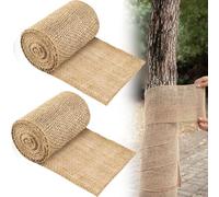 Kivivaka 2 rollos de protectores de arpillera para árbol, vendaje aislante para tronco de yute para protección contra congelación de invierno, tela transpirable contra insectos y roedores para árboles