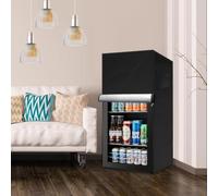 Kivivaka 210D Oxford - Funda para frigorífico impermeable y resistente al polvo con correas ajustables para exteriores, vertical, color negro, 61 x 76 x 170 cm