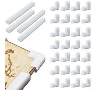 Kivivaka 32 protectores de esquina de espuma para marcos de fotos y espejos, protectores de bordes gruesos con ranura en U con barras rectas para absorción de impactos (A)