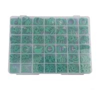 Kivivaka 595PCS Kit de anillos de aire acondicionado, 36 tamaños de anillos de sellado verdes para reparación de CA de coche, estuche de almacenamiento organizado