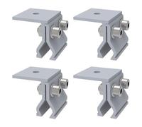 Kivivaka Abrazadera de costura de aluminio solar fotovoltaica montaje en techos plegados de chapa metálica 1 o 4 piezas, para tornillos y arandelas de acero inoxidable, 4 piezas