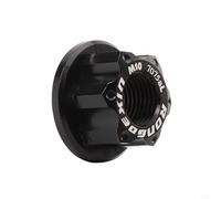 Kivivaka Aluminio M10x1.0 Tuerca del eje del eje de la rueda trasera con perno de bloqueo de brida para componentes de ciclismo de bicicleta (negro)