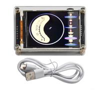 Kivivaka Analizador de música LCD HD de 2.4 pulgadas, medidor VU analógico multimodo con 13 estilos de visualización, indicador de nivel de ritmo alimentado por USB para proyectos de audio DIY