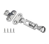 Kivivaka Antisonajero para pestillo de puerta marino en acero inoxidable 316, hebilla silenciosa para escotilla de yate y gabinete de RV, cerrojo plateado pulido de 4.34 pulgadas
