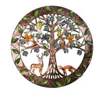 Kivivaka Árbol de metal para colgar en la pared para arte contemporáneo para interiores y exteriores, 30 x 30 cm, placa de pared de hierro