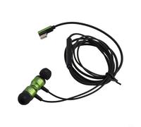 Kivivaka Auriculares con cable con micrófono y bisagra ajustable, auriculares supraaurales, aislamiento de ruido, graves potentes para computadora (tipo C-verde)
