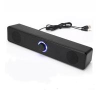Kivivaka Barra de sonido pequeña de 2 canales todo en uno, altavoz de TV con conexión óptica USB, configuración transparente para juegos, color negro (modo dual enchufable)