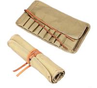 Kivivaka Bolsa enrollable de lona de 8 compartimentos para herramientas de tallado, llaves, destornilladores, organizador de almacenamiento de hardware portátil, resistente al polvo
